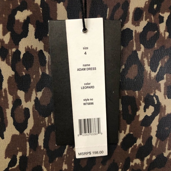 Walter Baker Adam Dress Size 4 Brown Tan Leopard Animal Print Elastic Waist - Picture 4 of 16